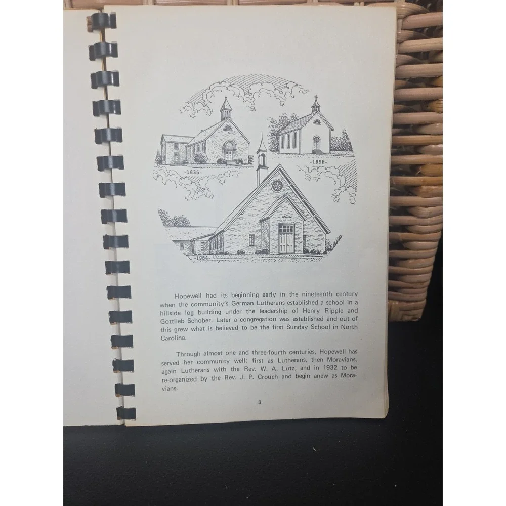 The Hopewell Dinner Bell Moravian Church Winston-Salem NC 1971 Cookbook Spiral‎